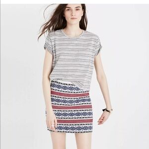 Madewell Embroidered Aztec/Jacquard Knit Striped Skirt